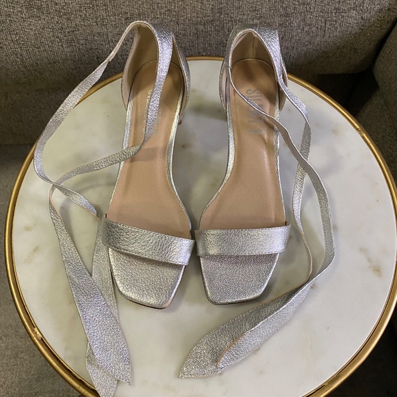 Silent D- Silver Ankle wrap heels Size 38 / US 7.5 - Picture 4 of 5